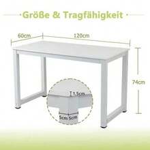 White Computer Desk - White - View 3