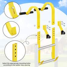 Heavy Duty Steel Ladder Roof Hook With Wheels 300kg Load Capacity Ladder Stabilizer For Extension Ladders Roofing Construction Work - A - View 8