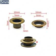 50/100sets 4/4.5/5/6/8/10mm Brass With Washers Grommet Repairing Round Eye Rings For Shoes Bag Clothing Skin Belt Hat - A - View 34