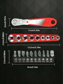 11/20/ Pcs Right Angle Ratchet Screwdriver Set, 36-Tooth Mini Ratchet Wrench With Magnetic Offset Screwdriver, CR-V Steel Precision Repair Tool For Tight & Narrow Spaces, Universal For Home/Car/Mechanical Maintenance - 2-piece Set - View 8