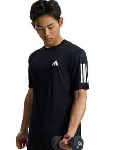 Adidas Sport Performance Men's Quick-Drying Comfortable Short-Sleeve Fitness Shirt - 黑色 - 查看 3