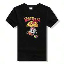 Camiseta Divertida de Parodia de TV con Diseño de Carne Asada de Dustin Love, Estilo Streetwear, para Vacaciones, Fiestas y Playa - Negro - Ver 6