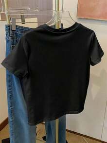 New Short-Sleeved, Crew-Neck T-Shirt For Women, Spring/Summer Design, With A Modern And Minimalist Floral Print That's Both Stylish And Breathable, Wicking Away Sweat. Direct Shipping From Our Local Warehouse. Couple's Style, Perfect For Wearing Together. - 玫紅色 - 查看 4