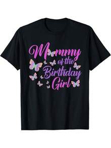 Estilo Seleccionado 2026: Camiseta con Tema de Mariposa "Mamá Local" - Camiseta Casual de Cuello Redondo en Rosa Suave para Mamás, adecuada para celebraciones y uso diario, ropa para todas las estaciones, camiseta con estampado divertido, elasticidad media, talla F. - Negro - Ver 7