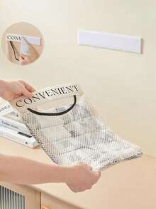 1 pièce Sac à ordures ménagères, sac de rangement en plastique grande capacité, sac de rangement pour ordures de cuisine monté au mur, organisateur de sac, sac de rangement, sac de rangement suspendu en maille pour aliments et fruits de cuisine, accessoire de rangement de sac à ordures de cuisine, sac en maille à bandes , sac réutilisable - Multicolore - Voir 9
