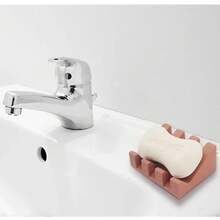 Jabonera de silicona para baño, soporte portátil paraón de ducha, para mantener elón, bandeja de esponja fácil de limpiar, accesorios de cocina 4NPO - Blanco marfil - Ver 2