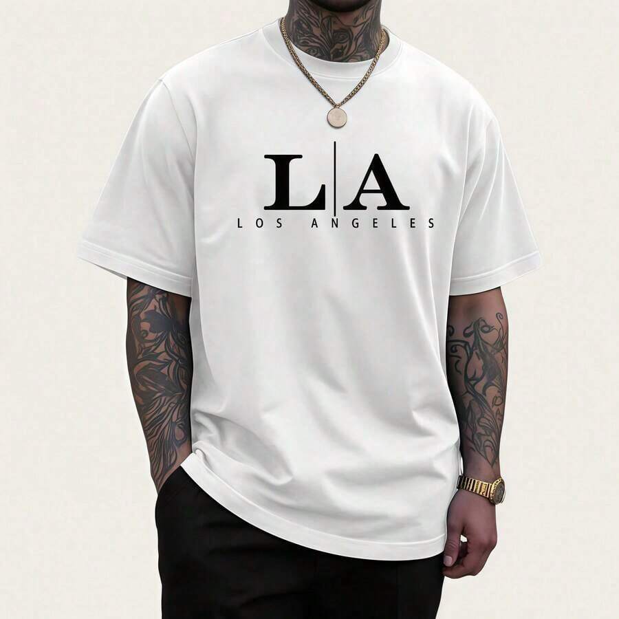 Men's Casual Short Sleeve T-Shirt - 白色 - 查看 1