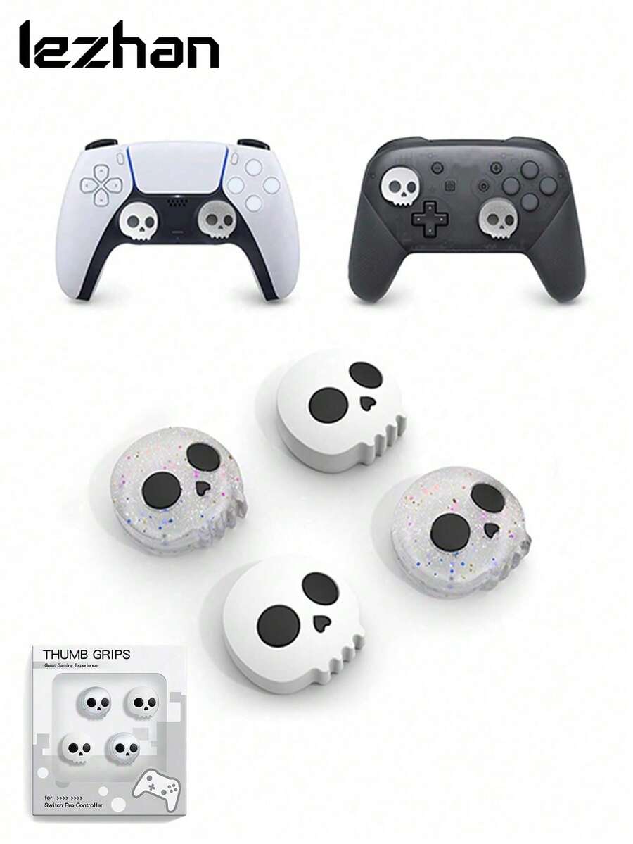 2pcs Spider Web Pattern Joystick Caps, Compatible With Switch Pro/PlayStation5/4 Game Controller Silicone Caps, Button Covers, Gaming Console Controller, Gaming Accessories, P4/P5 Controller High-Performance Thumb Grip Caps, Best Gift For Gamers, New Year's Christmas Gift For 2026 - Multicolor - View 1