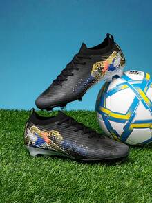 Men's Football/Soccer Shoes, Suitable For Artificial Turf, Natural Grass, Indoor & Outdoor Fields, Comfortable, Snug Fit, Traction, Explosive Power, Suitable For Team Sports, Training, Running, World Cup, Unisex, All Seasons - Black - View 7