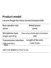 Lenovo Wired Headset With Microphone, Noise Cancelling Headphones For Call Center/Customer Service - View 11