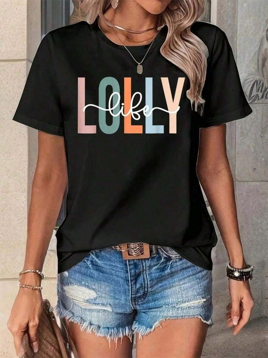Camiseta con Estampado de Pato Adorable de Soft Auntie Goose On The Loose para Mujer, Top Casual de Moda, Atuendo de Verano, Camiseta Blanca con Estampado - Negro 3 - Ver 1