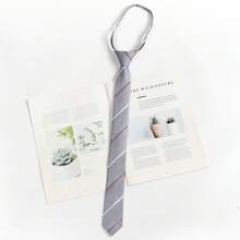 Women Ties - A2324 Black, White and Red Stripes - View 12