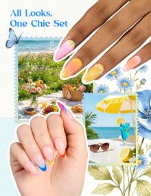 Beetles 30 Colors 10ml HEMA Free Gel Polish Set, Summer Garden Neon Bright Blue Purple, Base Top Coat With Swatch Card, UV LED Lamp Manicure Gift For Women - 30 Colors 10ml Summer Garden - 查看 8