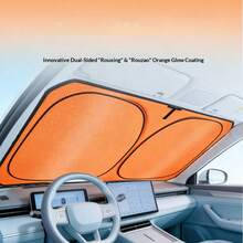 1PC Car Windshield Sun Shade (UV Protection & Heat Insulation) - Foldable For Easy Storage, Effectively Blocks Harmful UV Rays, Prevents Interior Fading And Cracking, Universal Fit For Most Car Models, Made Of Durable Reflective Material, Quick Installation With Compact Design - Sunshade - View 1