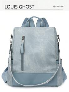 Nueva mochila de mujer estilo chino con estampado de mariposa, estilo dulce y de moda, adecuada para estudiantes, trabajo, desplazamientos, viajes, mochila multifuncional simple, antirrobo e impermeable - Celeste - Ver 9