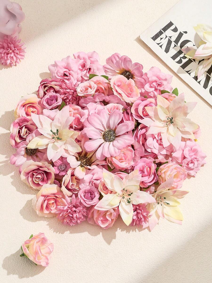 50/100pcs Artificial Flower Heads, Small/Medium/Large Fake Flowers, Mini Daisy Flowers, Suitable For Wedding Crafts, Home Decor, Party And More