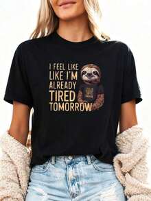 1 pieza de camiseta gráfica divertida con diseño de plátano para mujer - "Vamos a la fruta para el éxito" y "Elimina tus dudas" - Camiseta casual de manga larga con cuello redondo - Tela suave y elástica - Para todas las estaciones - 180g Algodón 100% - Negro 1 - Ver 12