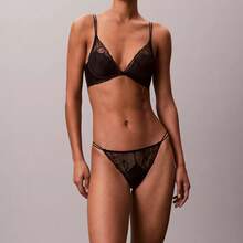 Calvin Klein CK Bikini de encaje floral negro QF8353 - Negro - Ver 2