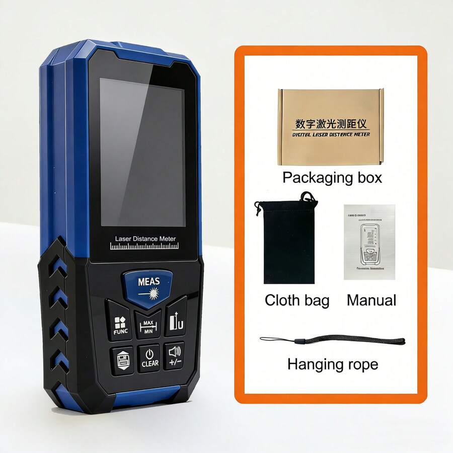 100m Digital Laser Distance Meter With Angle Measurement, High Precision Measuring Tool, IP54 Waterproof Tape Measure - D3-100 (Standard Version) - View 1