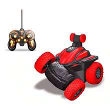 360° Stunt RC Car, Super Off-Road Radio Controlled Car With Flashing LED Lights - Multidirectional Driving - 360 Degree Vertical Rotation - Suitable For Children Over 3 Years Old - Speed And Fun - 紅色 - 查看 6