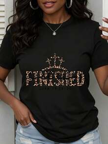 Finished It John 19 28 30 Women's Christian Leopard Print T-Shirt, Inspired By Biblical Faith, White, Casual, Vintage Urban Style, Unisex, Loose Fit, Cotton, Short Sleeve, Crew Neck, 100% Cotton - 黑色 - 查看 7
