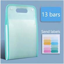 13-Layer A4 Size Accordion File Folder, Multi-Pocket Expandable Waterproof Wear-Resistant Polypropylene Document Organizer, Lightweight Portable Snap Closure Classification File Bag - Multicolor - View 16