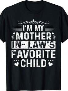 Camiseta divertida para el día de la madre con texto en inglés I'My Mother in Law's Favorite DFKZ - Negro - Ver 8