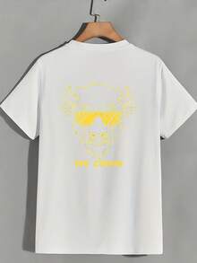 Camiseta de mujer holgada con estampado de gafas, estilo vaquero, 180G, WE COMIN, top de manga corta informal de verano, camiseta holgada adecuada para reuniones familiares, regalos para formación de equipos de empresa, atuendo de vacaciones a 2024 - Camiseta unisex de algodón holgada de manga corta y cuello redondo, estilo vintage urbano. - Blanco - Ver 2