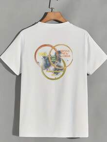 Camiseta de manga corta para mujer de 180 g, con estampado literario clásico de 1984, Brave New World, Negative Fahrenheit 451. Camiseta suave e informal para el verano, adecuada para reuniones familiares, regalos para formación de equipos de oficina, temporada de regreso a clases. Estilo callejero vintage, unisex, de algodón suelto, manga corta y cuello redondo. - Blanco - Ver 2