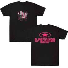 Camisetas 5SOS con Estampado Gráfico Unisex de Algodón, Camisetas de 5 Seconds Of Summer - Negro - Ver 6