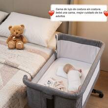 Cuna Corral Para Bebe Mosquitero Con Cambiador Desmontable Gris Andadera para bebe Graduación preescolar Ropa para bebe de niña Sillon para bebe Alberca para - Gris - Ver 2