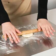 JIASLING Stainless Steel Cutting Boards With Lip For Kitchen, Non-Slip Cutting Board Over Sink Suitable For Meat, Fruits, Vegetables & Bread - 銀色 - 查看 2