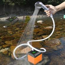 Portable Outdoor Charging Shower Pump With 4500/6000mAh Large Capacity Battery, Lasting For 120-150 Minutes. Three Water Output Modes. Compact And Lightweight, Easy To Store. Essential For Camping And Hiking. - Orange - View 7