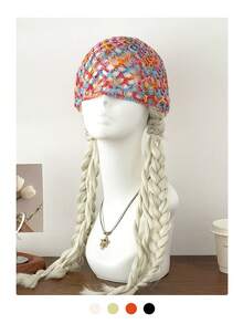 Lilac Openwork Knit Hat With Sparkling Sequins, Bohemian Accessory For Parties, Beach And Aesthetic Photoshoots For Women - 鏤空針織帽 - 查看 4