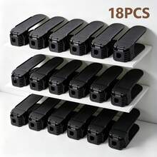 18PCS Stackable Shoe Storage Separators, Dual Color Design, Space-Saving Plastic Shoe Rack Organizer For Home Wardrobe Entryway Bedroom Dorm - View 1