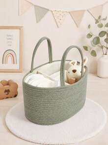 1pc Diaper Storage Box, Suitable For Girls And Boys, Daycare Storage Container, Portable Tote Bag For Changing Table, Car Travel, Shower, Essential Gift - Multicolor - View 3