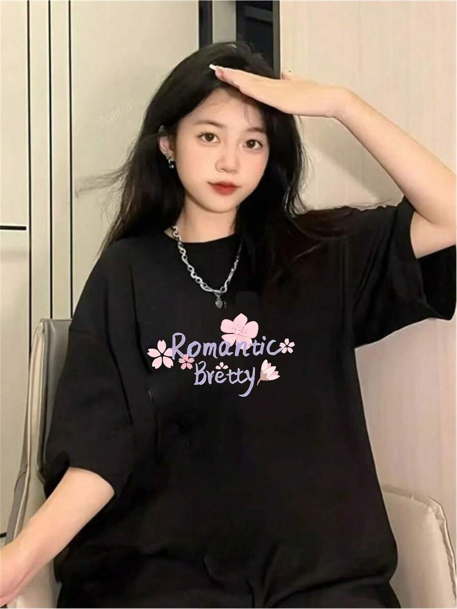 Camiseta divertida Matcha estampada gato diseño único estilo moderno cómoda casual elegante unisex verano negro amplia variedad de tamaños moda juvenil actuales - Negro - Ver 1
