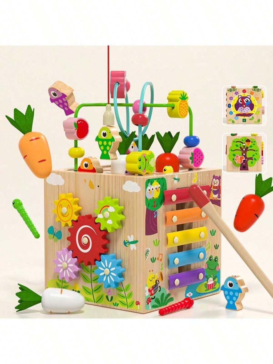Multifunctional Learning Toy With Beads And Blocks, Suitable For Children 3 Years And Above, Boys And Girls, Ideal Early Education Choice, Perfect Gift - Multicolor - View 1