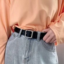 1 chiếc thắt lưng trang trí bằng da PU tối giản dành cho nữ, phù hợp với quần jeans. - Cà phê - Xem 16