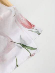 1件装女士郁金香印花头巾，印花头巾，波浪印花，数码水彩雪纺头巾围巾，时尚百搭，多功能防晒围巾，可作头巾、腰带、披肩使用，适合所有季节，日常佩戴 - 彩色 - 查看 7