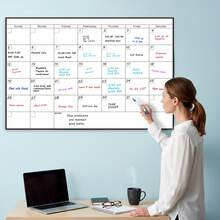 Lịch treo tường xóa khô khổ lớn 1 tháng - 48 x 32 inch, bảng trắng lập kế hoạch hàng tháng không ghi ngày tháng, bảng lịch treo tường có thể tái sử dụng, bắt đầu từ Chủ nhật, ô viết cực lớn với phần ghi chú. - Lịch treo tường khổ lớn 1 tháng có thể xóa bằng bút dạ. - Xem 1