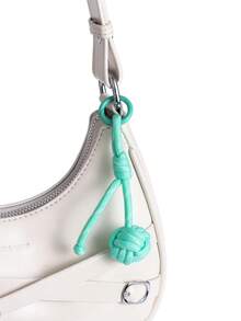 1 pieza Colgante de nudo de cuerda tejida colorida, diseño de nudo hecho a mano de cuerda de nailon, mosquetón ligero y duradero para exteriores, esquema de color dopamina fresco, accesorio versátil para bolso - Multicolor - Ver 7