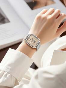 REBIRTH 1 buah Jam Tangan Quartz Unisex dengan Tali Stainless Steel Persegi, Desain Minimalis Cocok untuk Pemakaian Sehari-hari - Satu-Ukuran - View 11
