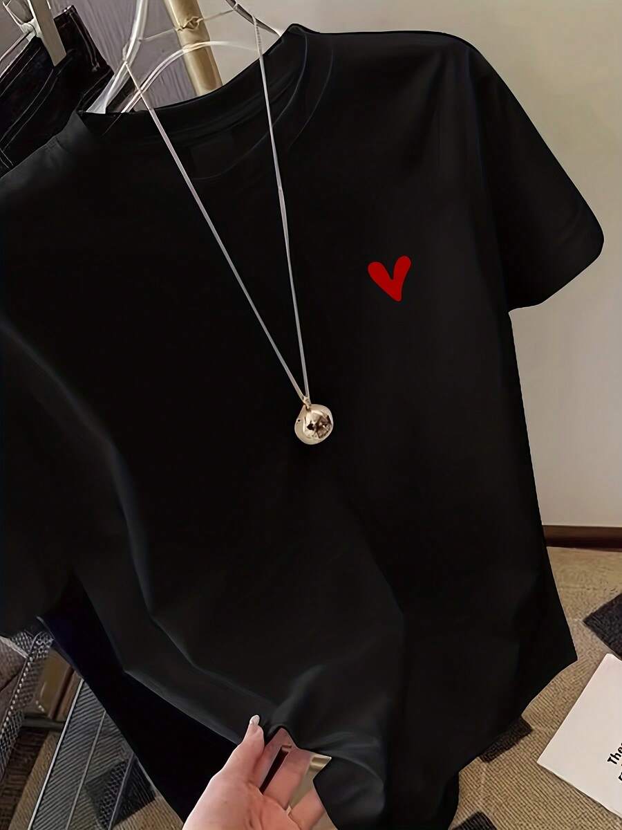 Camiseta de mujer para primavera y verano - Negro - Ver 1
