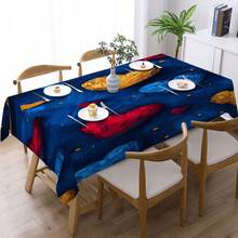 1pc, Home Decor, Heart Pattern Printed Tablecloth, Rectangular, Machine Woven, Suitable For Home Kitchen Dining Room, Party Dinner, Picnic Camping, Date, Wedding, Theme Party Decoration, Indoor And Outdoor Use - Multicolor - View 15