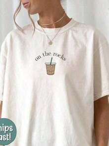 Ropa Y2k para Mujer, Éxito de  de Verano, 1 Pieza, Camiseta de Café, Regalo para Amantes del Café, Camiseta Divertida para Amantes del Café, Camiseta de Café, Camiseta para Amantes del Café, Camiseta de Algodón Grueso Clásica de Manga Corta, 100% Algodón, Talla Grande, Camiseta con Estampado Gráfico, Top Casual de Manga Corta para Mujer, 180g, 100% Algodón, Tops de Primavera Y2Y para Mujer, Tops Coloridos, Casual |   Diseño exquisito |   Suelto y cómodo |   Fácil de combinar | - Blanco - Ver 1