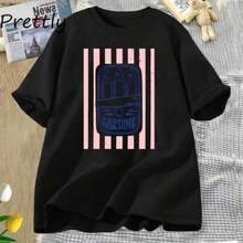 Camisetas Casuales Unisex para Salidas de Verano, Camiseta con Estampado de Sardinas en Conserva, Camiseta Gráfica Retro de Mariscos para Mujer, Camiseta Casual de Algodón de Manga Corta con Cuello Redondo, Ropa de Mujer C260224, Sudadera de Estilo Minimalista, Moda - Negro - Ver 7