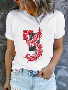 ¡Oferta por tiempo limitado, unidades limitadas,  relámpago! Camisas casuales para mujer, camisetas de poliéster para mujer, camisas elegantes.Camisetas de manga corta estampadas para mujer, de verano, modernas y casuales, lavables a máquina, ajuste cómodo, impresión plana 2D - blanco2 - Ver 9