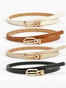 Women's Simple And Versatile Pin Buckle PU Skinny Belt Summer, School Fall, Autumn, Halloween - Multicolor - View 22