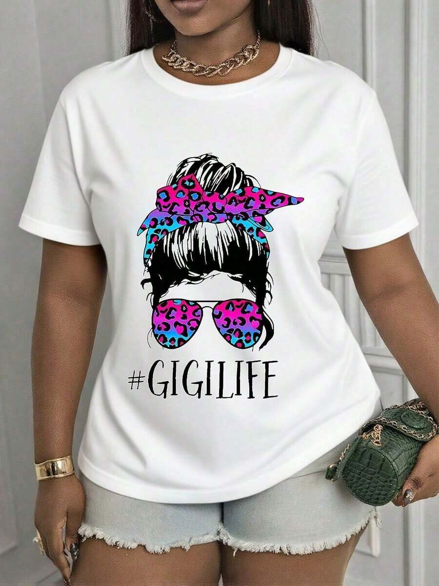 Camisetas gráficas para mujer, Camiseta Gigi de talla grande para mujer, Top con estampado gráfico Gigi de moda, Camiseta Grandma Nana Life, Camiseta La Mejor Abuela del Mundo, Camiseta In My Gigi Era, Camiseta casual de ajuste regular lavable a máquina para atuendos informales, Suéter cómodo, Camisetas de regalo de cumpleaños para Gigi. - Blanco - Ver 1
